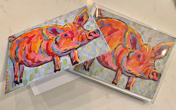 Stacy Spangler Notecards - Party Pig