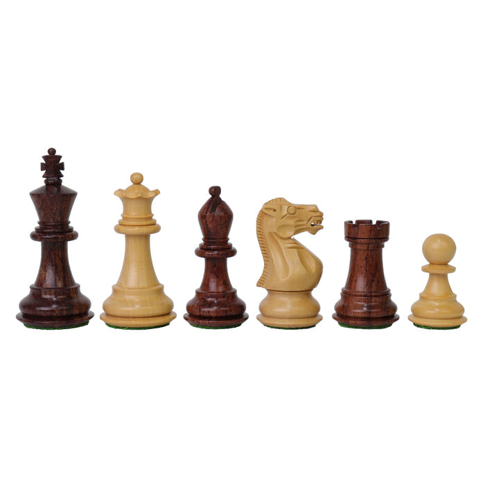 STALLION KNIGHT | Anjan Wood Chess Pieces, 74mm King | Acacia & Boxwood Chessboard | 45mm Squares