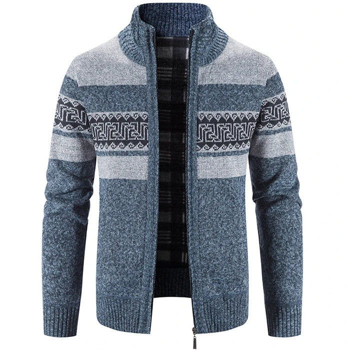 Stand-Collar Knit Jacket
