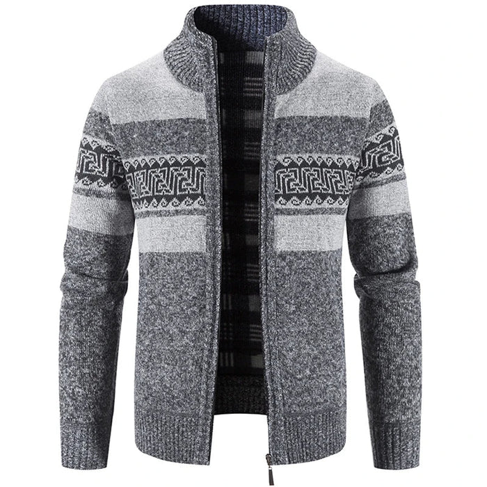 Stand-Collar Knit Jacket