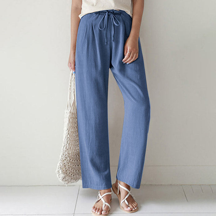 Suvi - Drawstring Straight-Leg Trousers