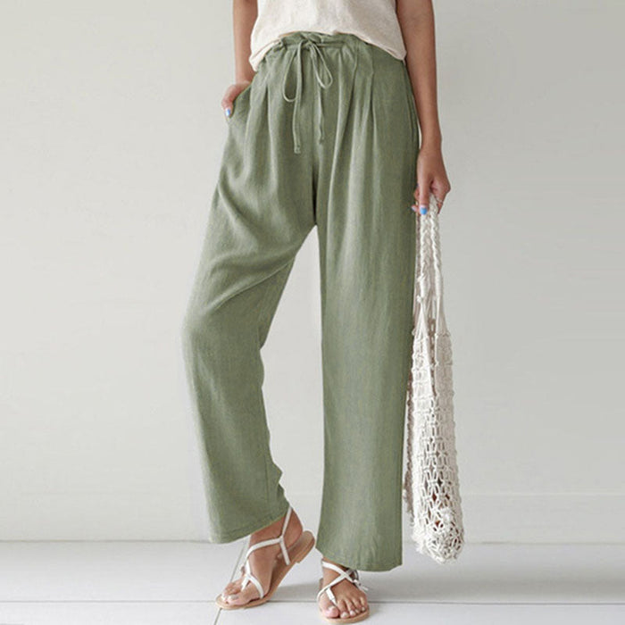 Suvi - Drawstring Straight-Leg Trousers