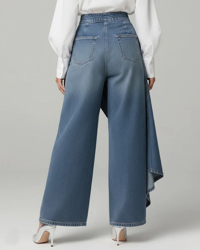 Suvi - Wrap-Style Denim Trousers