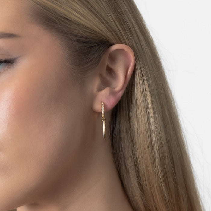 Taika | Gold-Plated Dangle Bar Earrings