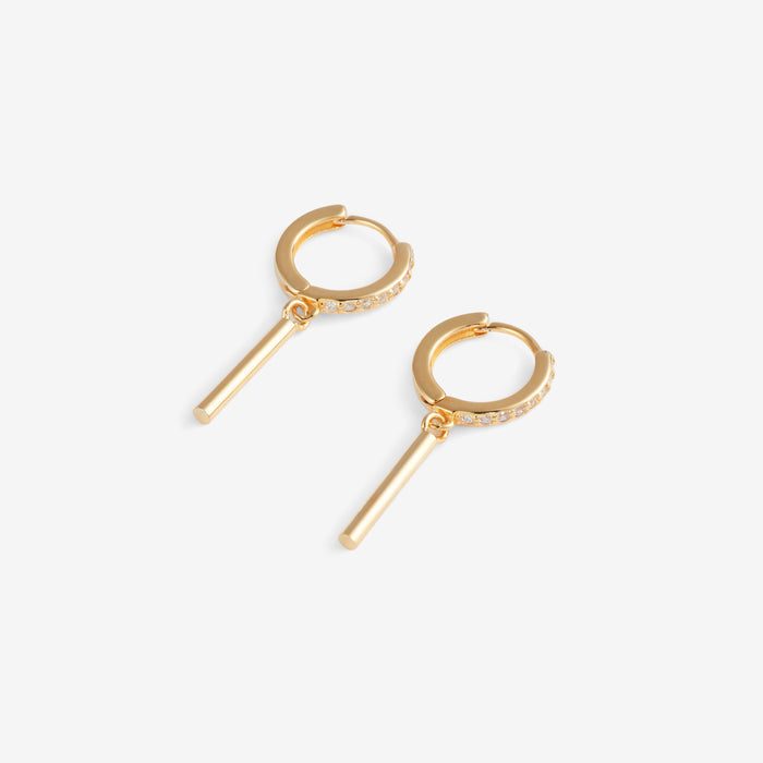 Taika | Gold-Plated Dangle Bar Earrings