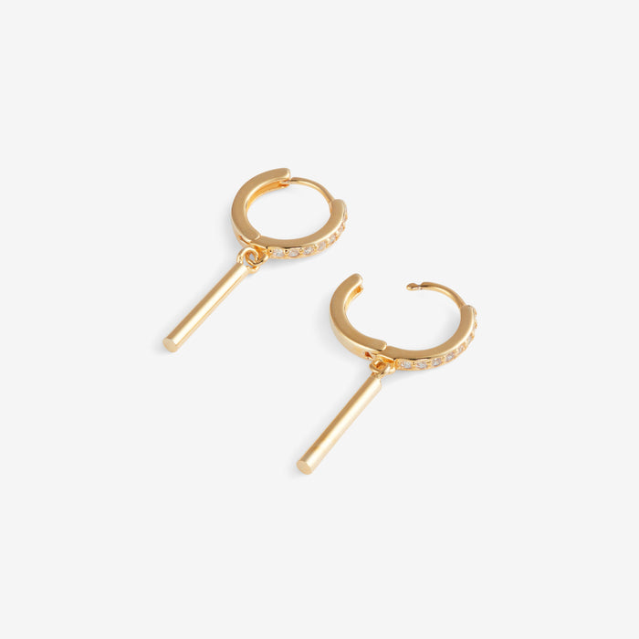 Taika | Gold-Plated Dangle Bar Earrings