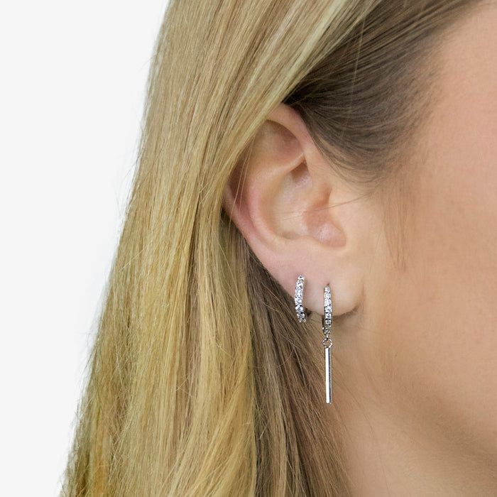 Taika | Silver Dangle Bar Earrings