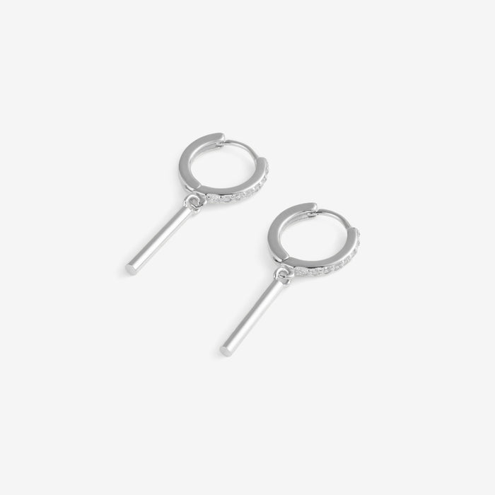 Taika | Silver Dangle Bar Earrings