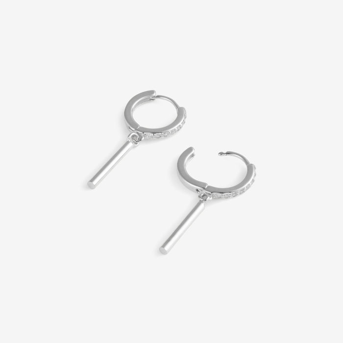 Taika | Silver Dangle Bar Earrings
