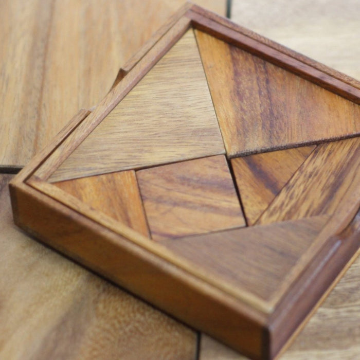 TANGRAM SQUARE | 12cm | Monkeypod Wood
