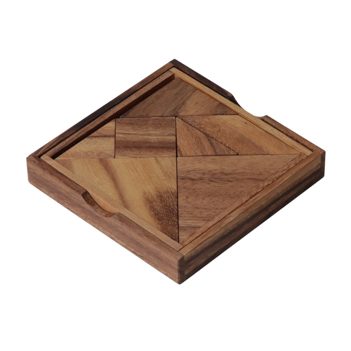 TANGRAM SQUARE | 12cm | Monkeypod Wood