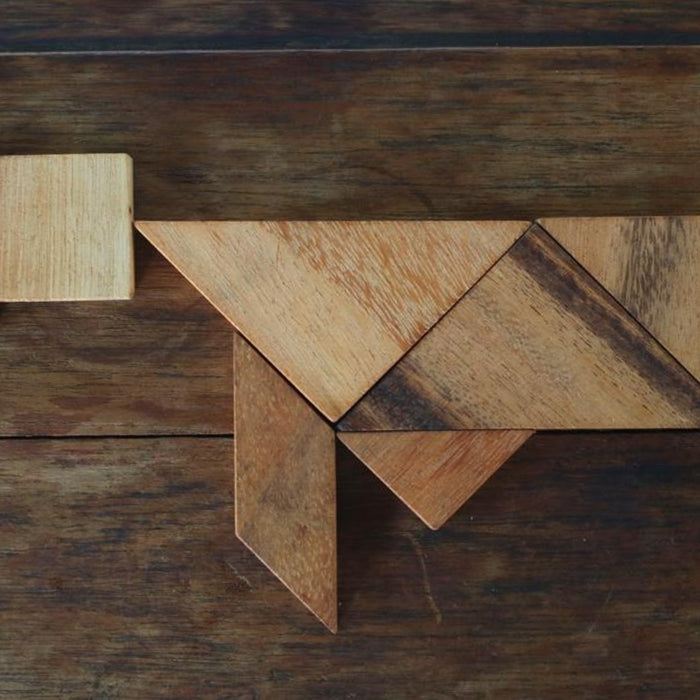 TANGRAM SQUARE | 12cm | Monkeypod Wood