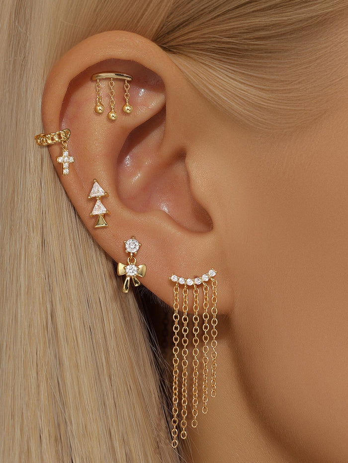 Tanja | Gold-Plated Earrings with Simple Shine