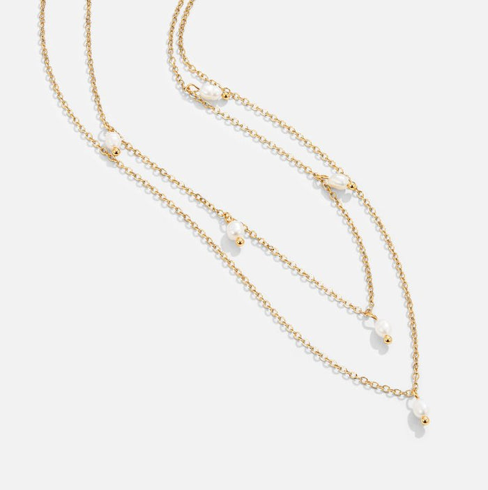 Tanja | Gold-Plated Layers Necklace with Modern Link