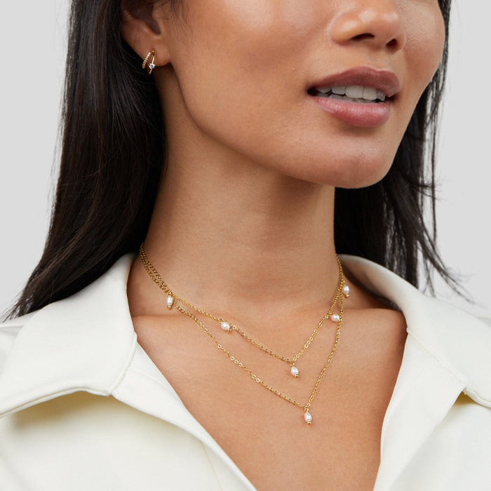 Tanja | Gold-Plated Layers Necklace with Modern Link