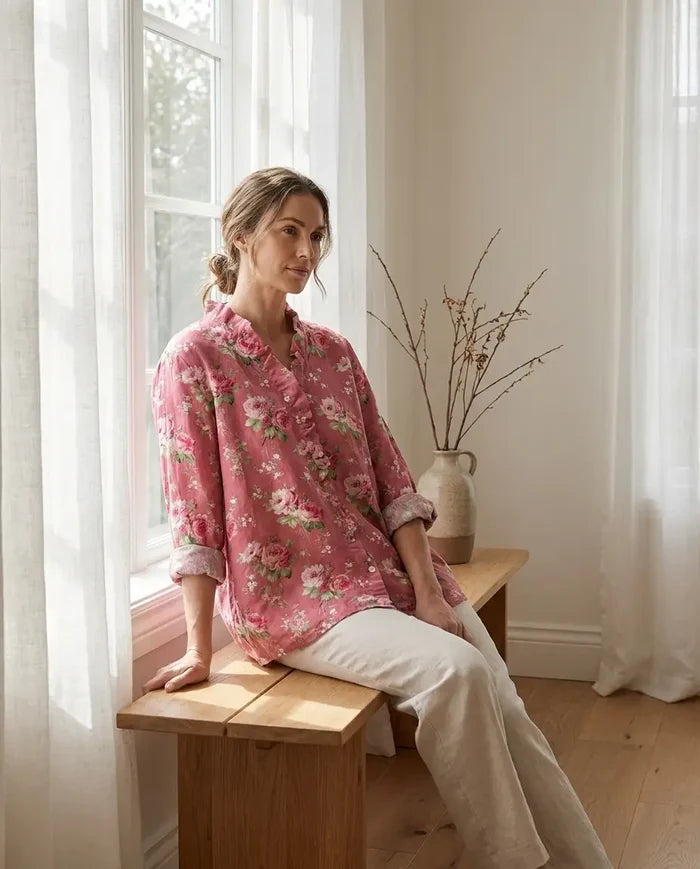 Tara | Linen Elegant Summer Blouse