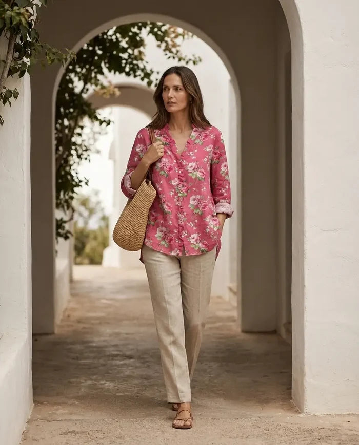 Tara | Linen Elegant Summer Blouse