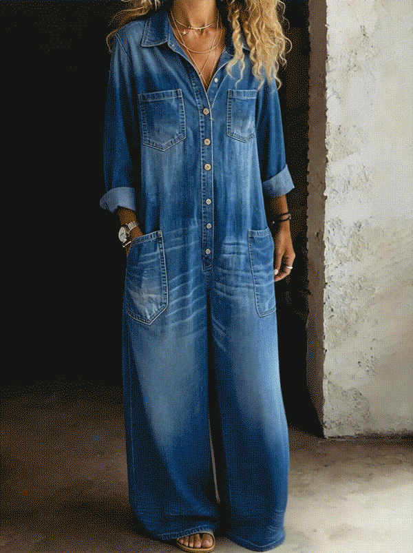 Tarja - Relaxed Denim Jumpsuit