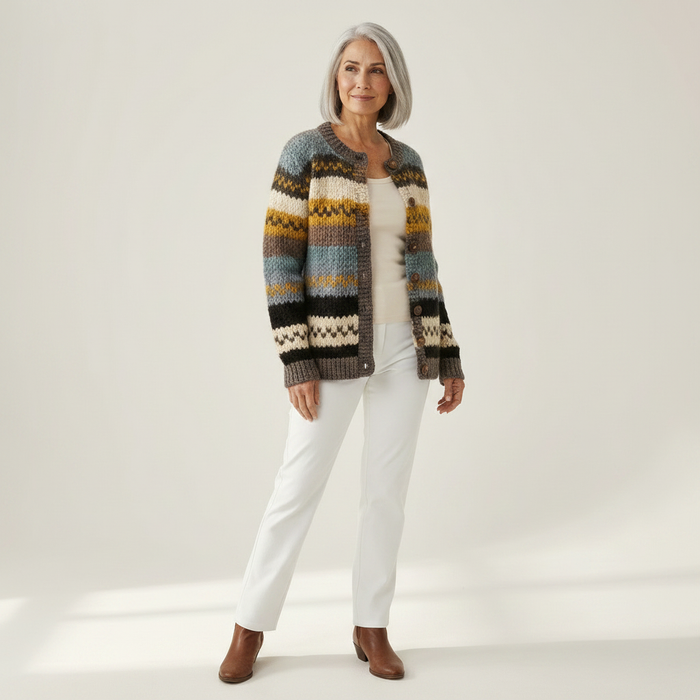 Tellervo - Multi-Stripe Cardigan