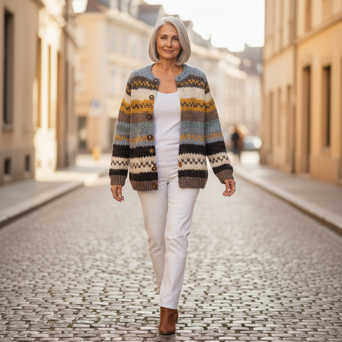 Tellervo - Multi-Stripe Cardigan