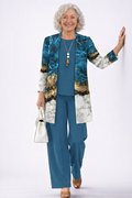Teresa | Teal Marble Print Three-Piece Set