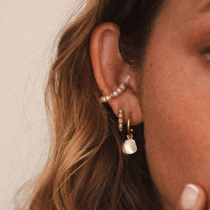 Tereza | Gold-Plated Earring with Pearl Pendant