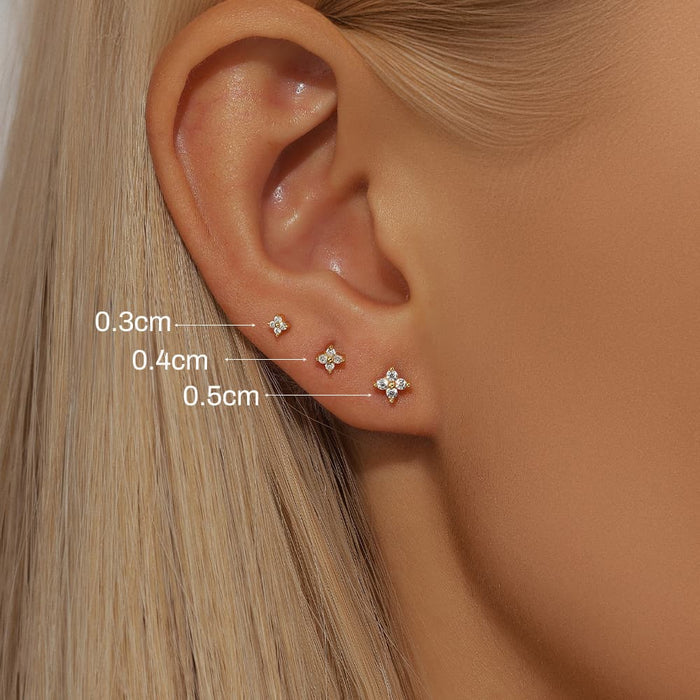 Tereza | Gold-Tone Delicate Hoops with Brilliant Accent