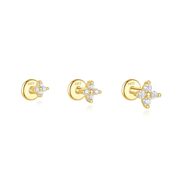 Tereza | Gold-Tone Delicate Hoops with Brilliant Accent