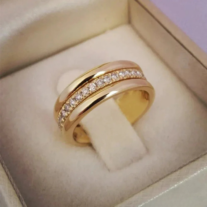 Tereza | Zirconia Elegant Ring with Double Setting