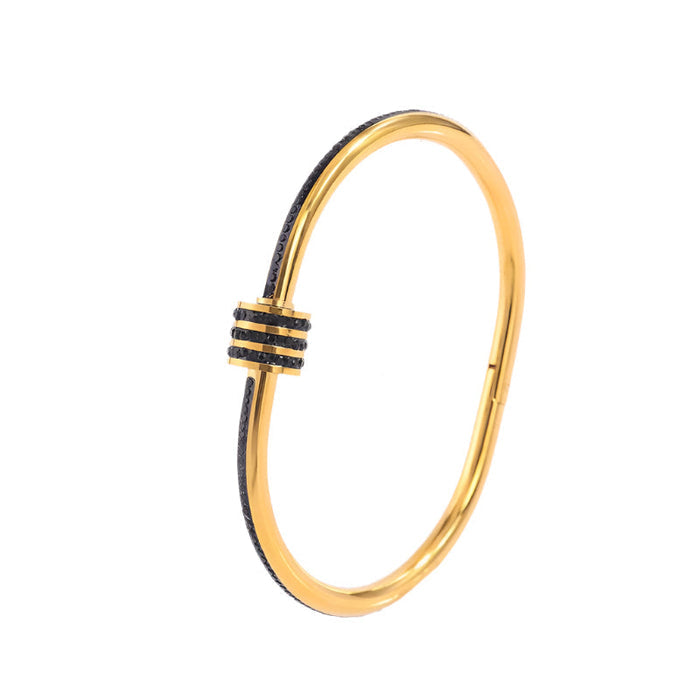 Tessandra | Gold-Plated Black Virelli Bracelet