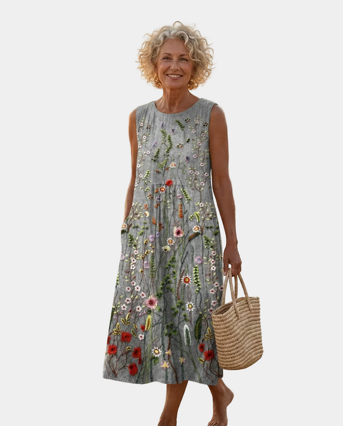 Thalia | Floral Wildflower Midi Dress