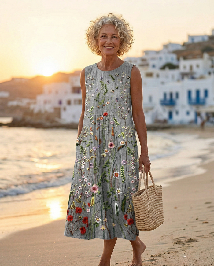 Thalia | Floral Wildflower Midi Dress