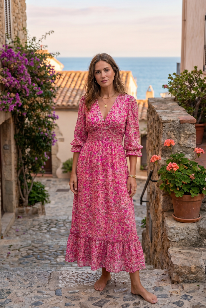 Thessaly | Floral Elegant Maxi Dress