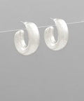 Thick Silver Hoop Earrings