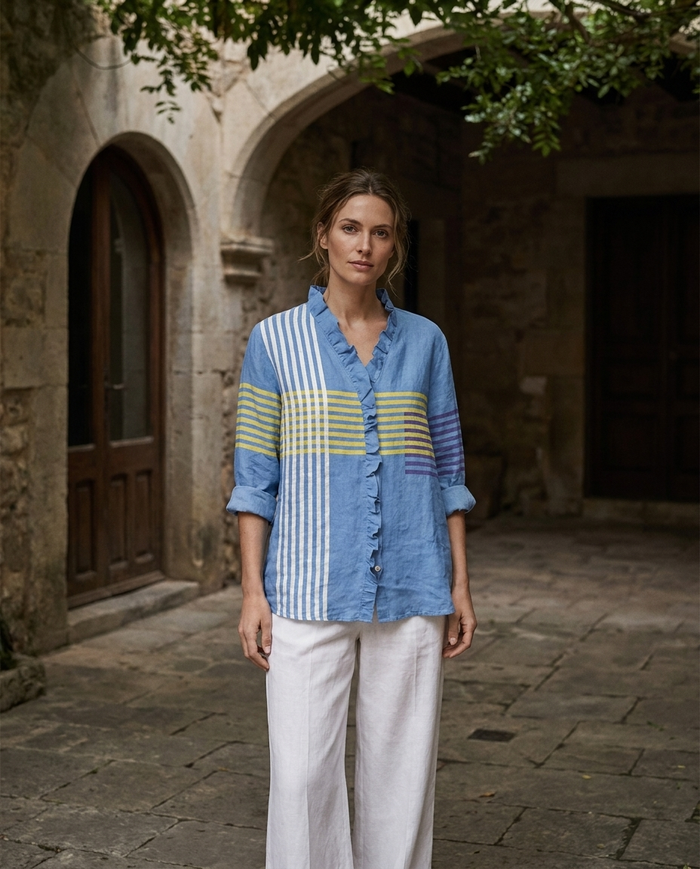 Tina | Linen Elegant Summer Blouse