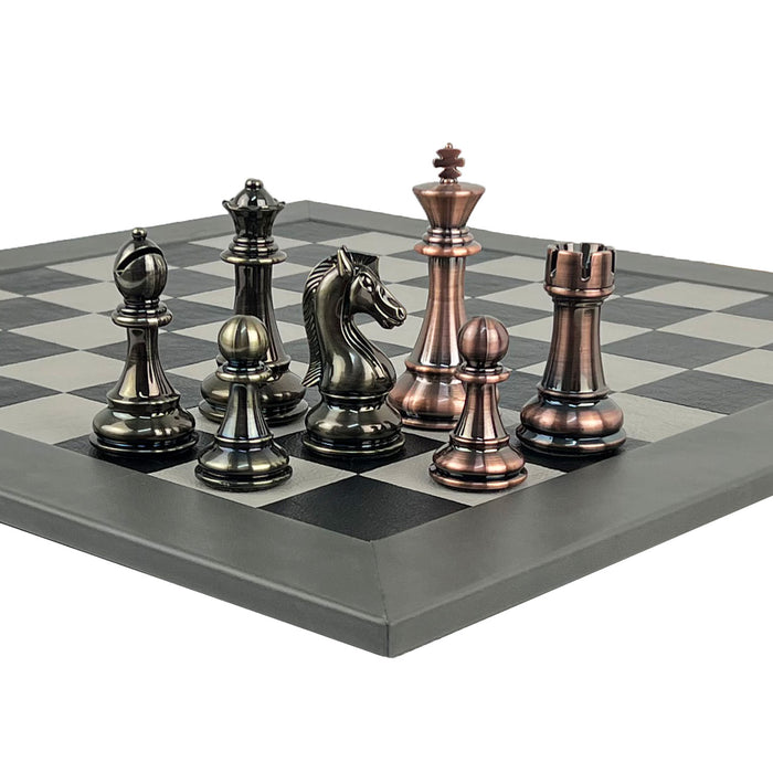 Traditional copper & brass finish pieces & Leather board | 55mm Squares