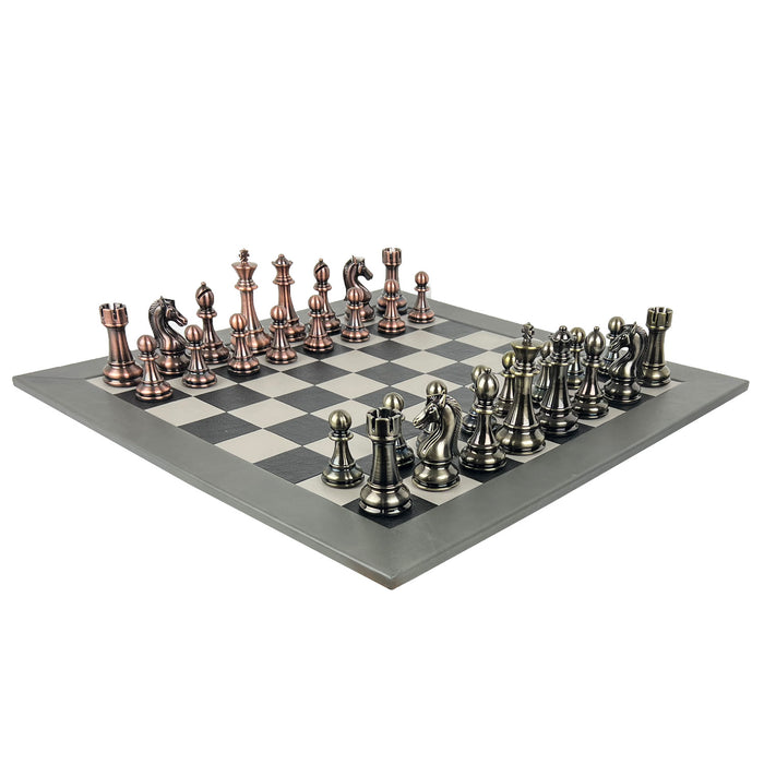 Traditional copper & brass finish pieces & Leather board | 55mm Squares