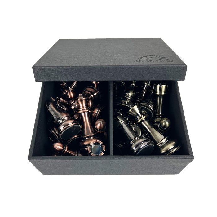 Traditional copper & brass finish pieces & Leather board | 55mm Squares