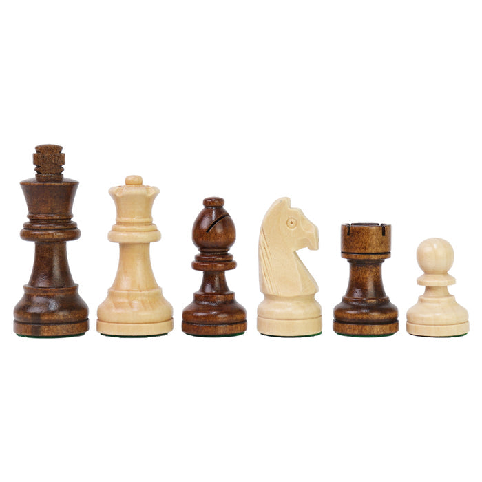 Travel Chess & Checkers Set | Folding | Magnetic | Walnut & Maple | 40cm