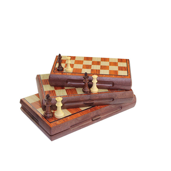Travel Chess Set | Wood-Like Colours | Magnetic