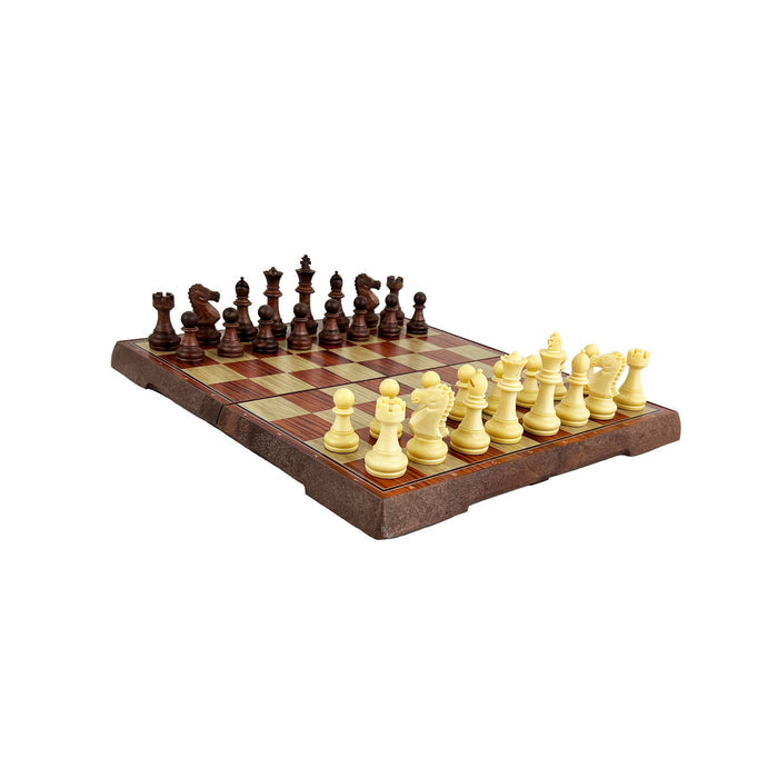 Travel Chess Set | Wood-Like Colours | Magnetic