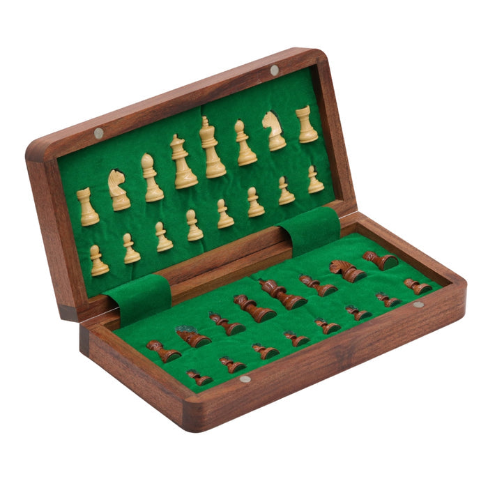 Travel Chess Set | Wooden | Magnetic | Folding | 25cm