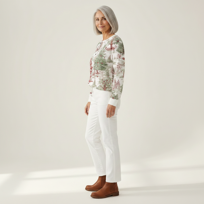 Tuovi - Winter Forest Waffle Henley