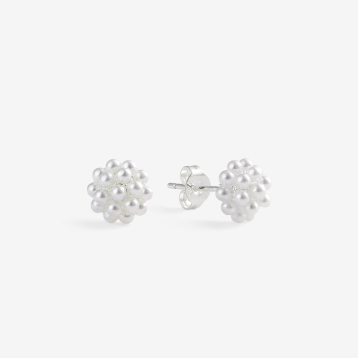 Tuuli | Silver Pearl Flower Studs