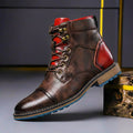 Two-Tone Leather Boots