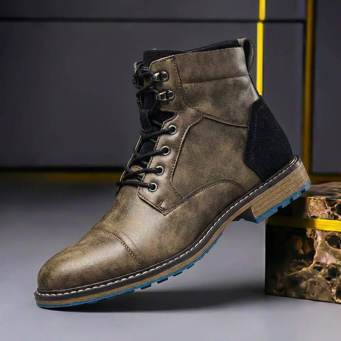 Two-Tone Leather Boots