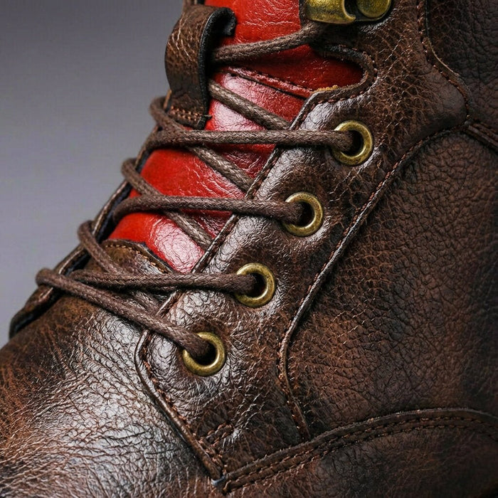 Two-Tone Leather Boots