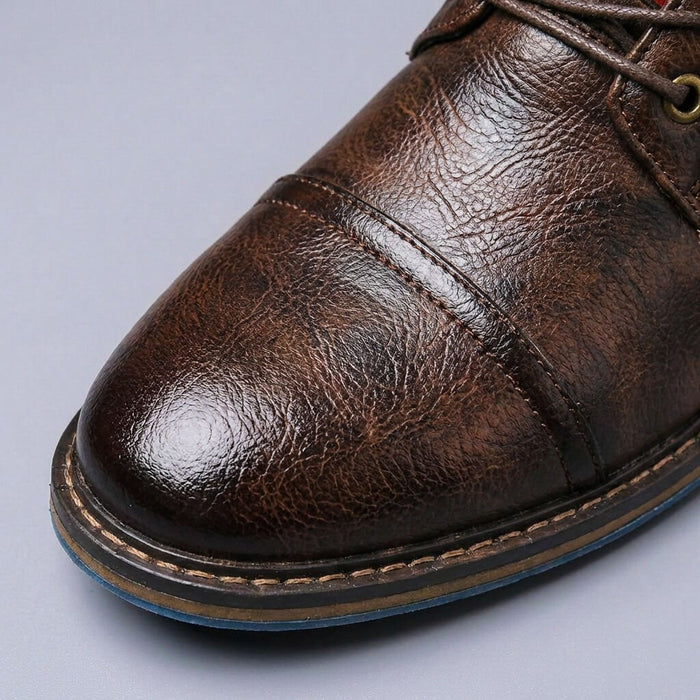 Two-Tone Leather Boots
