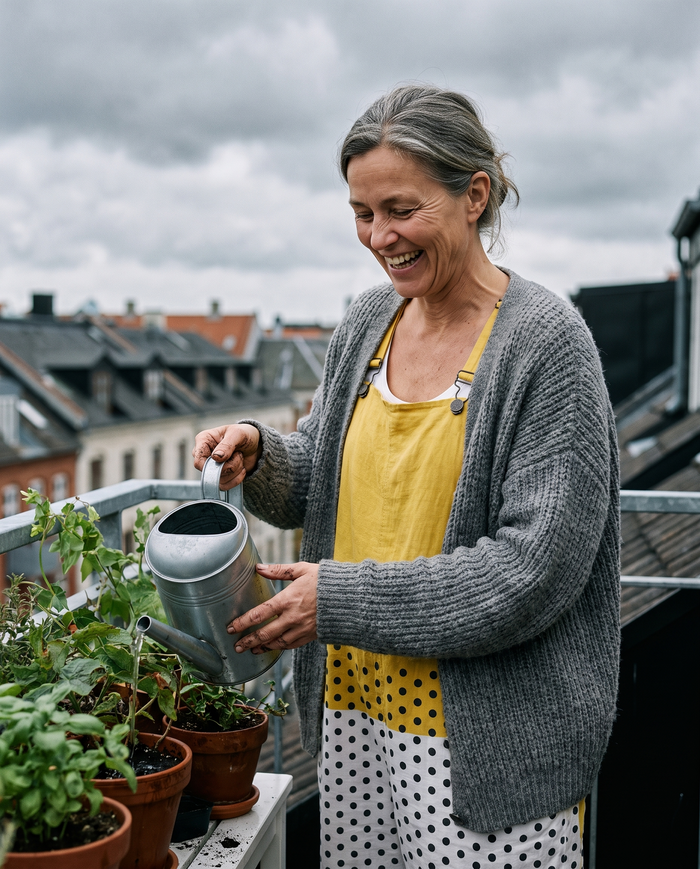 Ulla printed wide-leg jumpsuit worn on a balcony