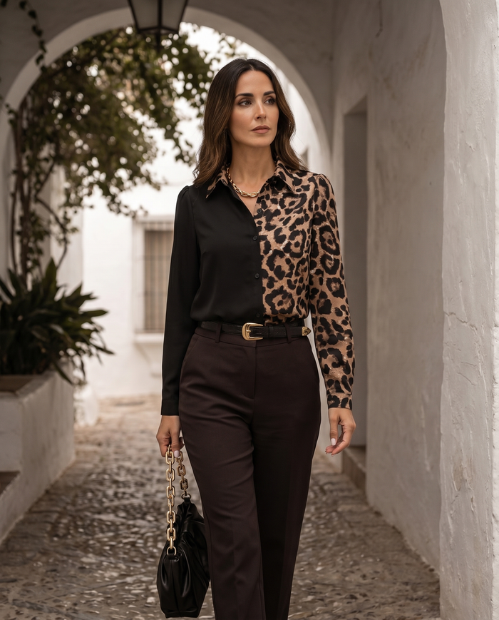 Valentina | Blouse Leopard Print Sencilla